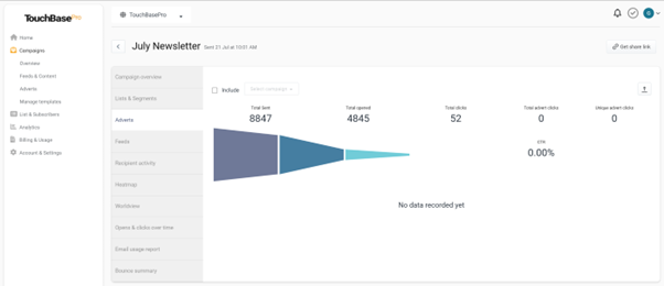 TouchBasePro Campaign Reports