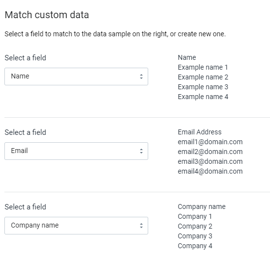 TouchBasePro Match Custom Data